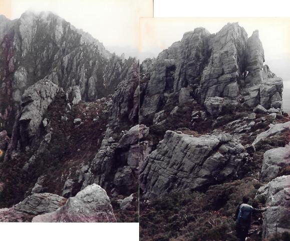 The route to Mt Capricorn (on left) is in there somewhere