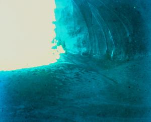 Inside the cave. Salt mound to right, dune to left.