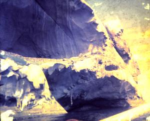 Sea level cave beneath main cave. Main cave floor at 30m above sea level.