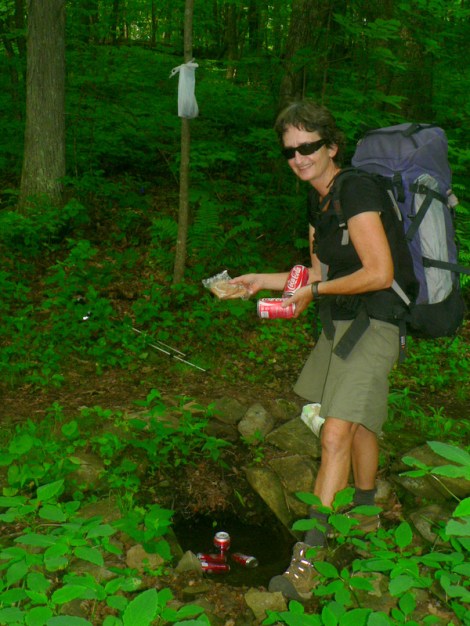 Trail Magic at a spring in Virginia.