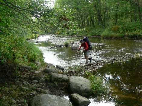 One of many creek crossings in Maine